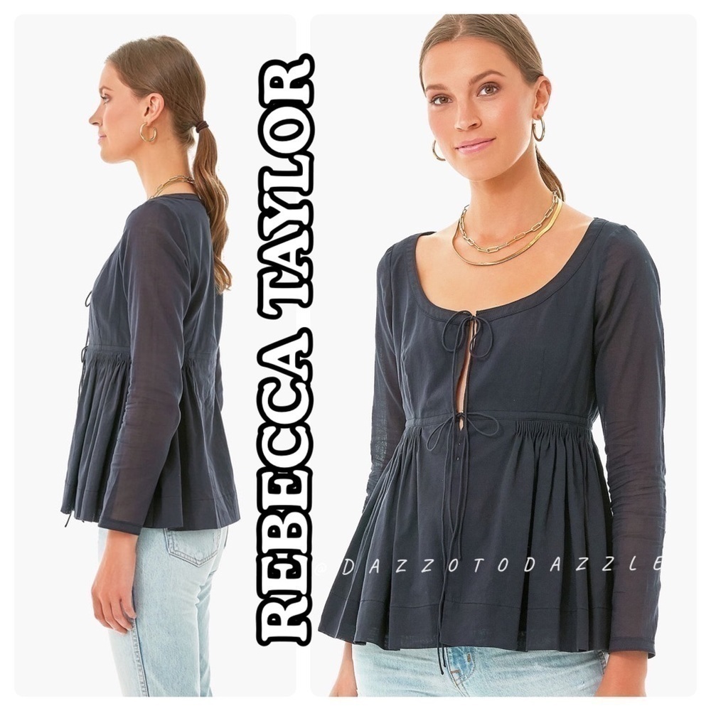 REBECCA TAYLOR Cotton Voile Black Soft Shirt Jacket NWT | Small‌‌‌‌‌